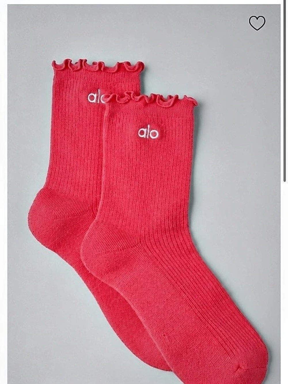 Alo Lettuce Edge Sock Ribbed Socks in Pink S/M NWT